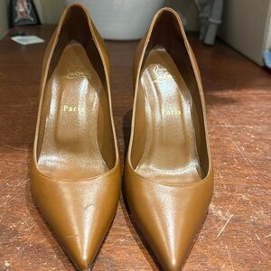 Christian Louboutin taupe heels in size 38